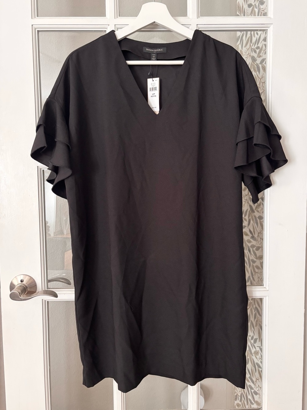 BANANA REPUBLIC Ruffle Sleeve Shift Dress Sz 12 Petite NWT